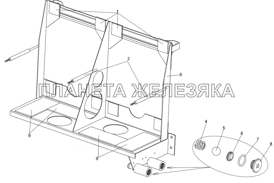 Основание с прокладками 7930-1918008-10 МЗКТ-7930-200