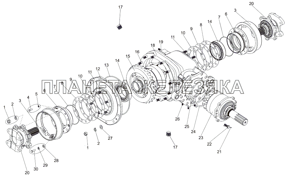 Редукторы главной передачи МЗКТ-7930-200