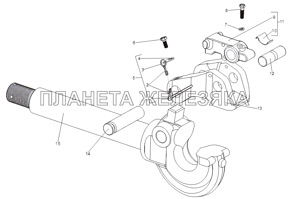 Крюк буксирный 535-2805012 МЗКТ-7930-200 Крюк буксирный 535-2805012 МЗКТ-7930-200