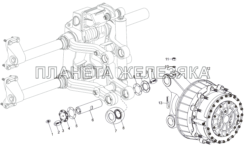 Установка задней ступицы МЗКТ-7930-200