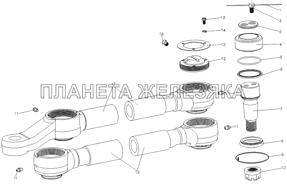 Тяги 7930-3414070-01, 7930-3414080-10 МЗКТ-7930-200