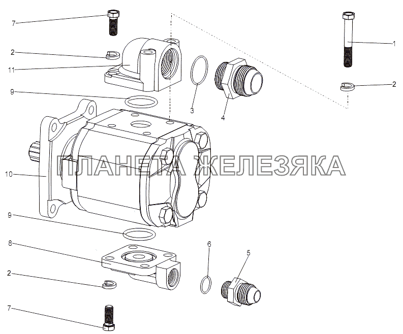 Насос усилителя рулевого управления 7929-3407010-10, Pump, booster, steearing control 7929-3407010-10 МЗКТ-7930-200