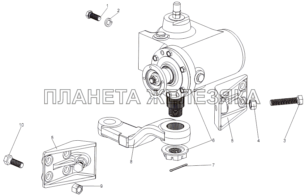 Установка рулевого механизма МЗКТ-7930-200