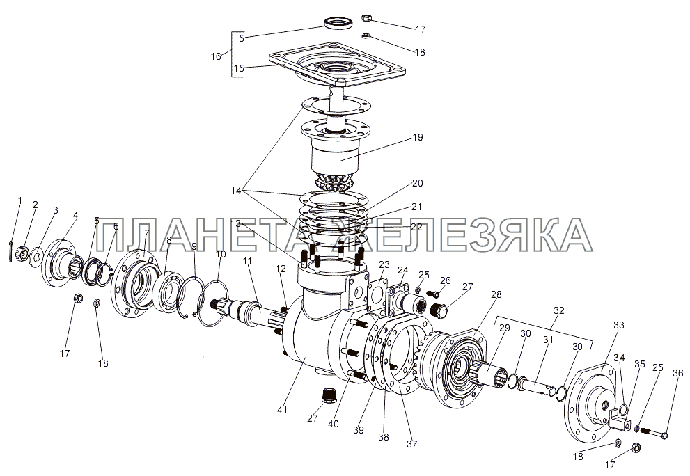 Редуктор руля МЗКТ-7930-200