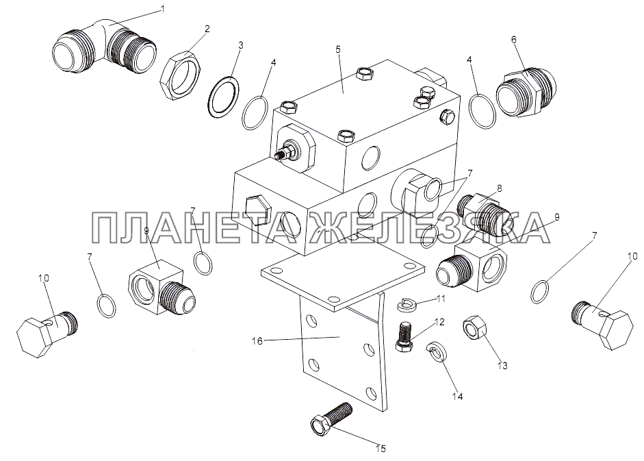 Установка блока клапанов МЗКТ-7930-200