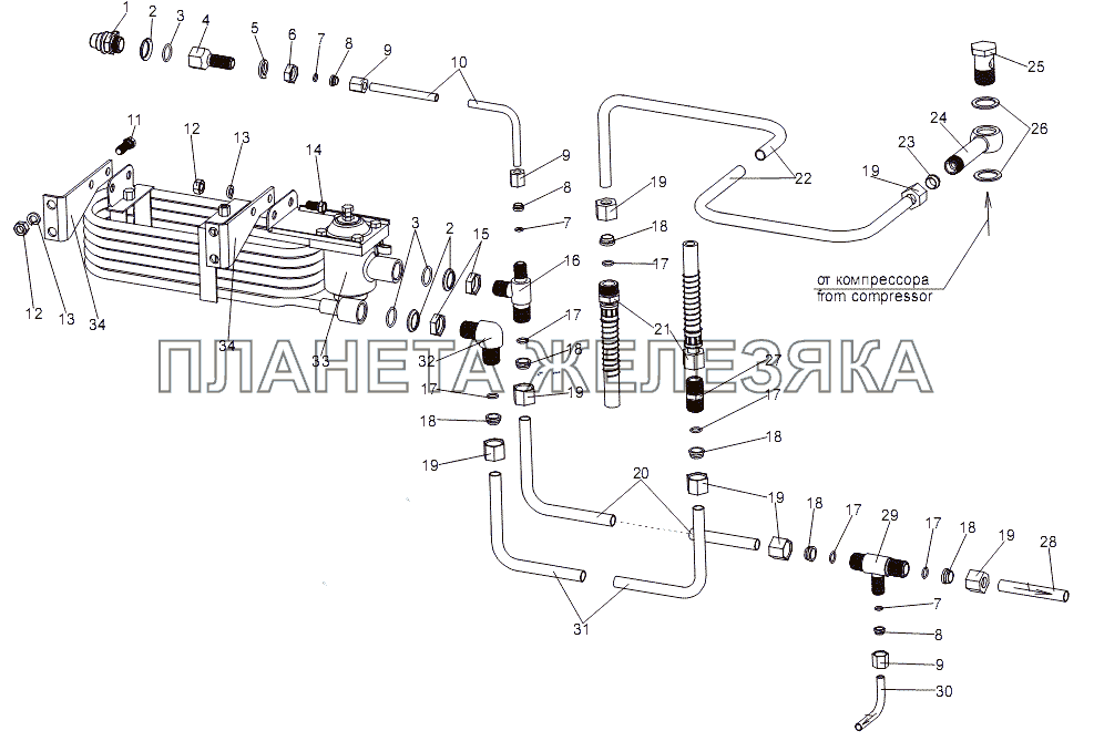 Установка влагомаслоотделителя МЗКТ-7930-200