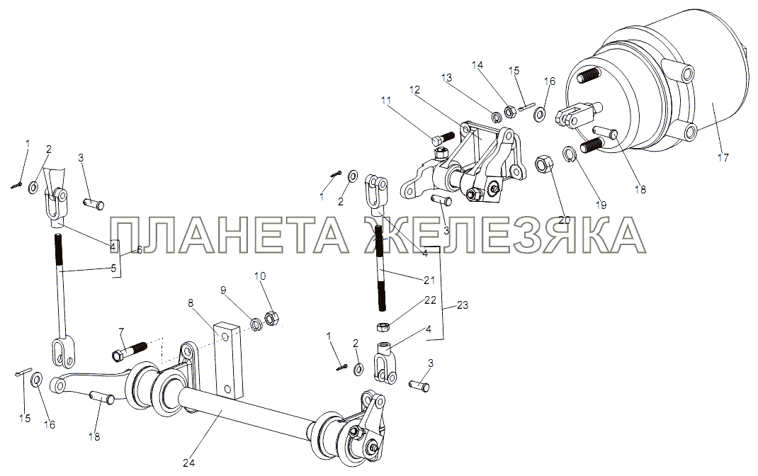 Управление стояночным тормозом МЗКТ-7930-200