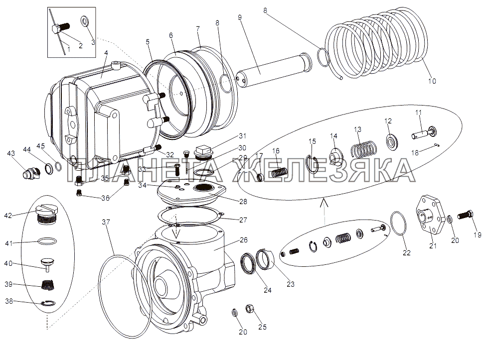 Главный тормозной цилиндр 7414-3505010 МЗКТ-7930-200