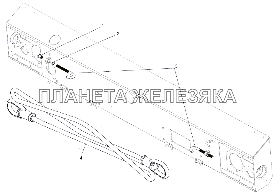 Установка буксирного троса МЗКТ-7930-200