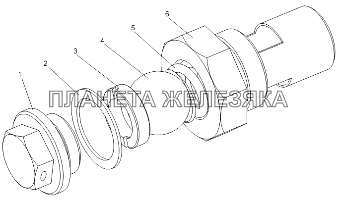 Клапан сливной 543-1718360 МЗКТ-7930-200