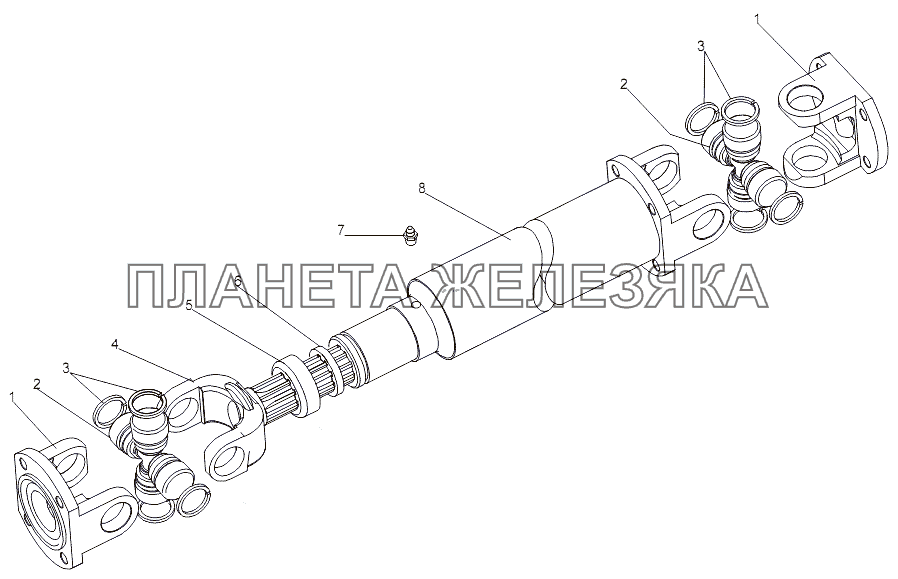 Вал карданный 7930-2227010 МЗКТ-7930-200 Вал карданный 7930-2227010 МЗКТ-7930-200