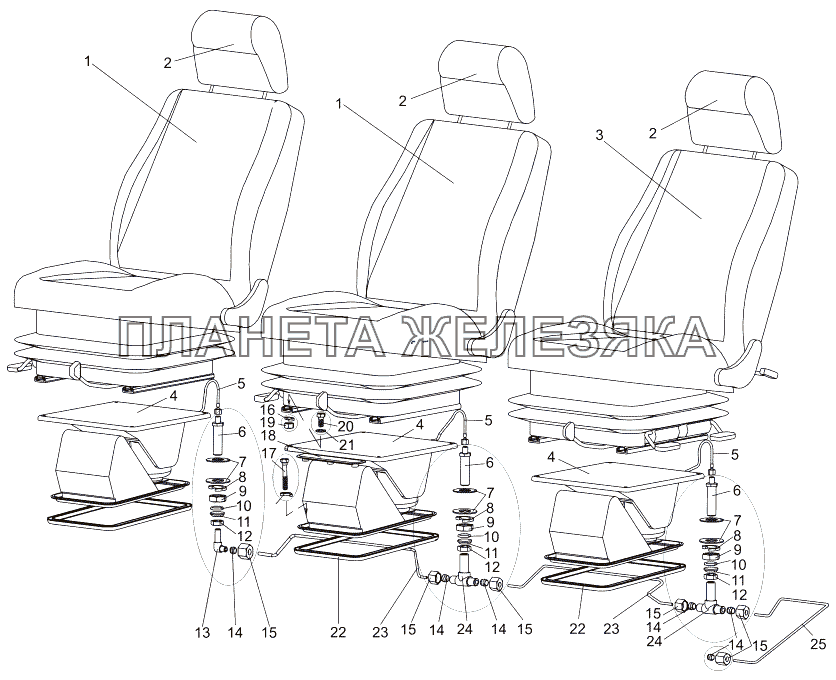 Установка пневмопитания сидения МЗКТ-7930-200