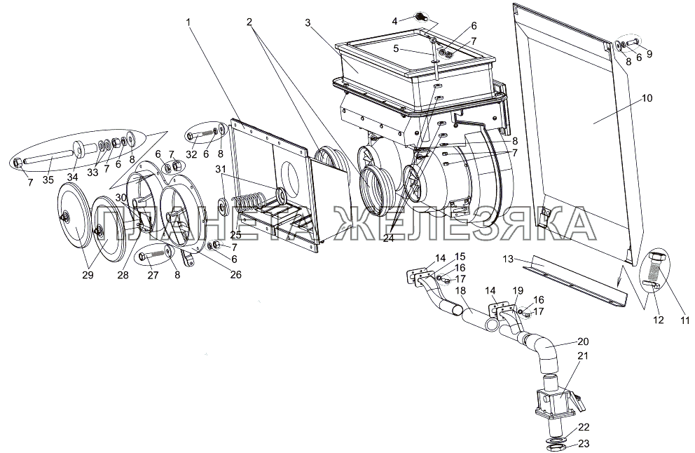 Установка отопителя МЗКТ-7930-200