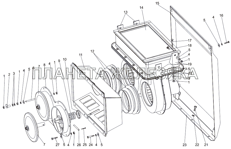 Установка отопителя МЗКТ-7930-200