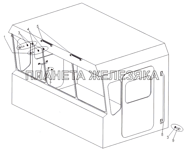 Установка поручней МЗКТ-7930-200