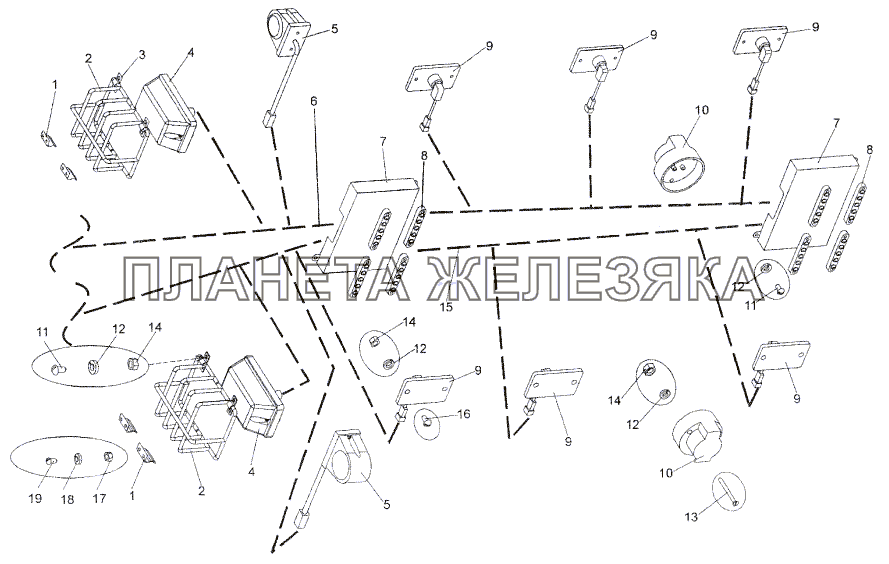 Жгут проводов 93782-3724044-10, 93782-3724045-10 МЗКТ-93782