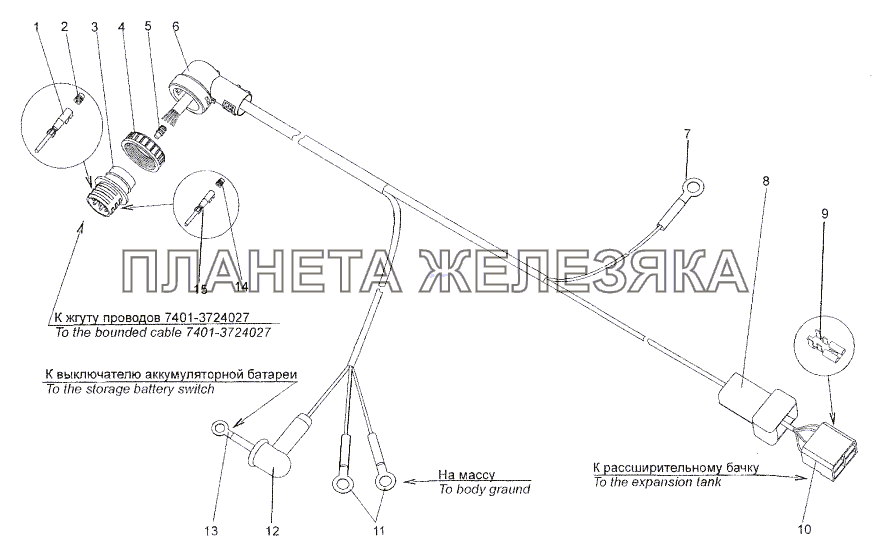 Жгут проводов 692374-3724588-11 МЗКТ-93782