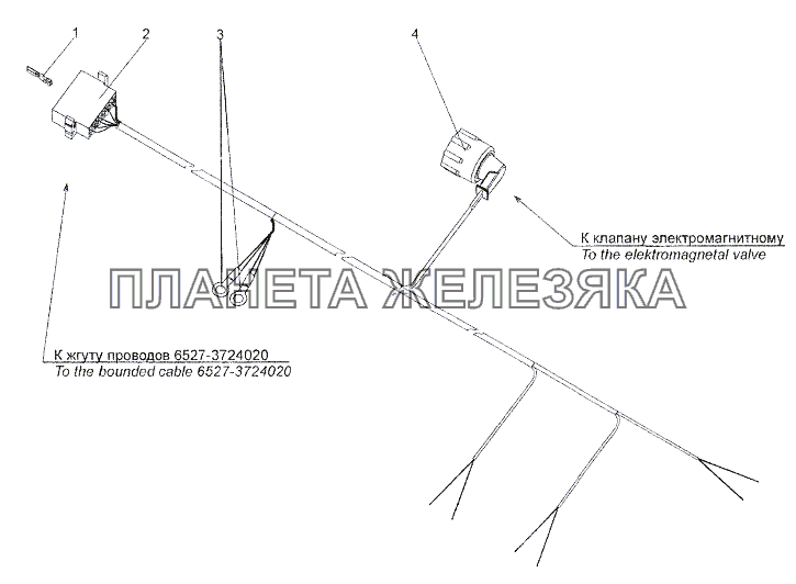 Жгут проводов 6527-3724588 МЗКТ-93782