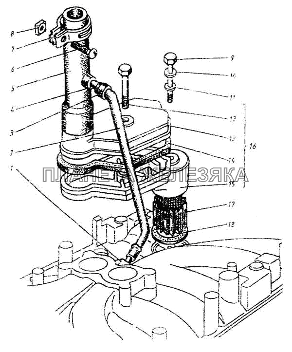 Вентиляция картера двигателя ПАЗ-3205-110