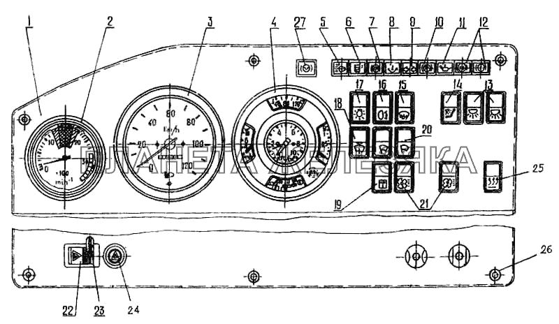 Панель приборов ПАЗ-3205-110