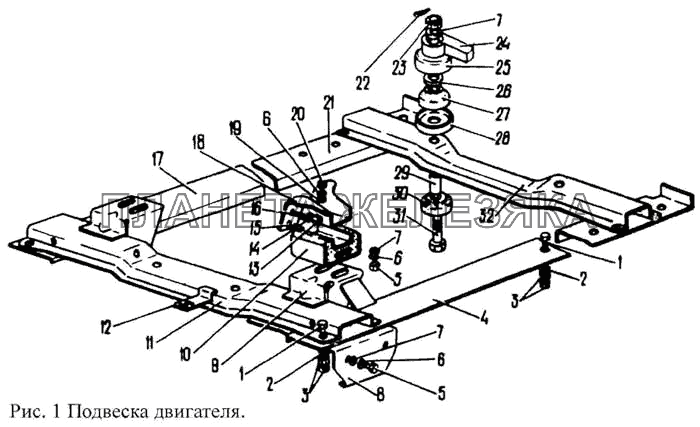 Подвеска двигателя ПАЗ-3205