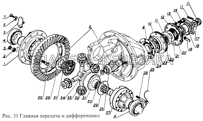 Главная передача и дифференциал ПАЗ-3205