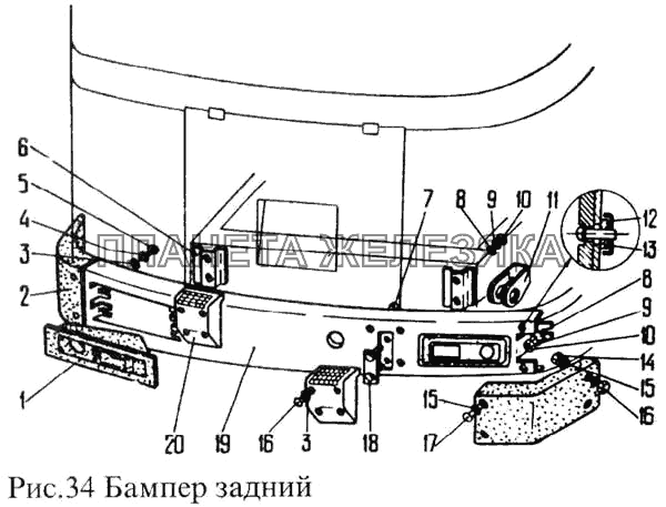 Бампер задний ПАЗ-3205