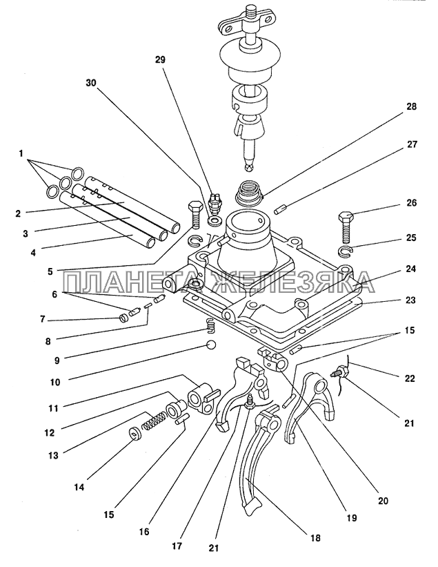 Механизм переключения передач ПАЗ-32053