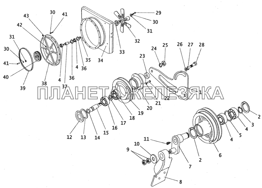 Вентилятор и его привод ПАЗ-4230