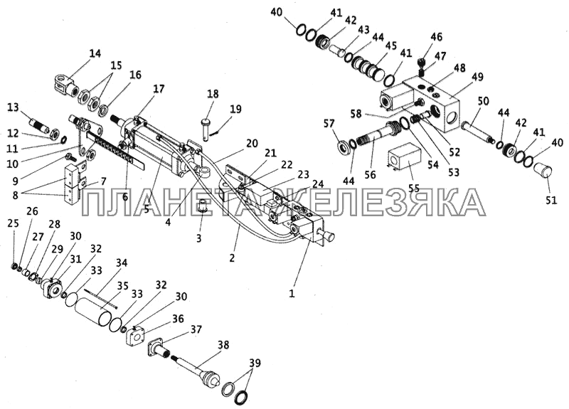 Механизм открывания двухстворчатой пассажирской двери ПАЗ-4230