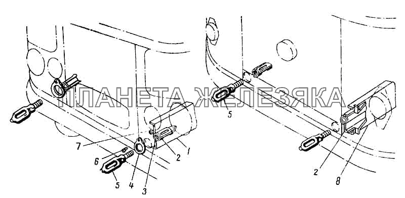Передняя и задняя буксирные проушины ПАЗ-672М