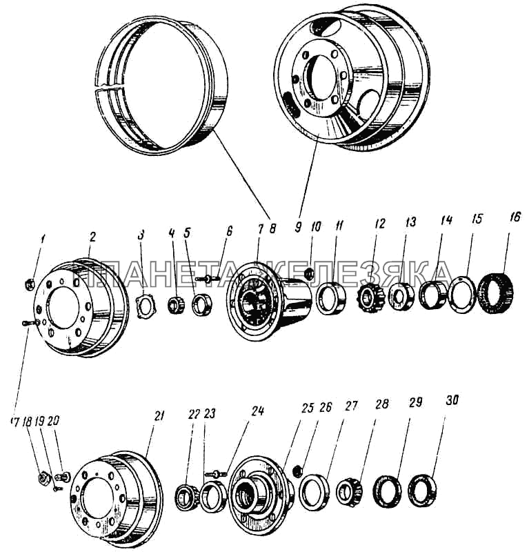 Колеса и ступицы ПАЗ-672М