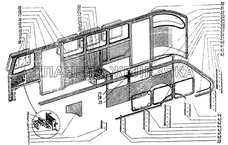 Боковина правая ПАЗ-672М