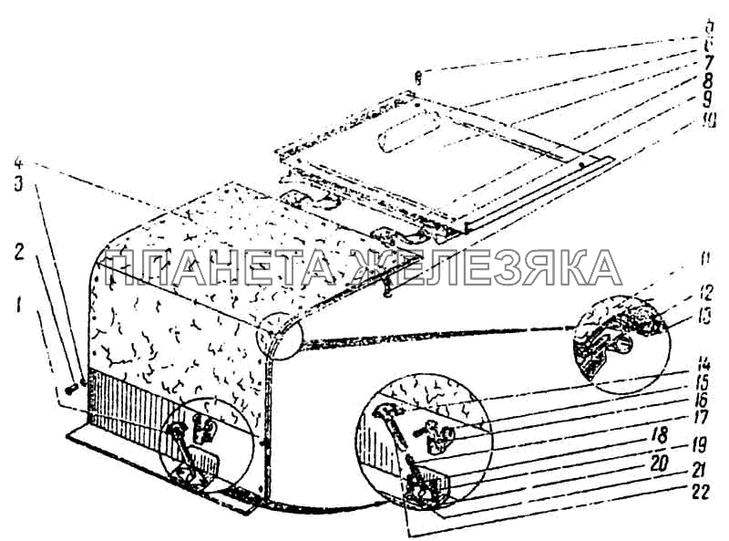 Капот двигателя ПАЗ-672М