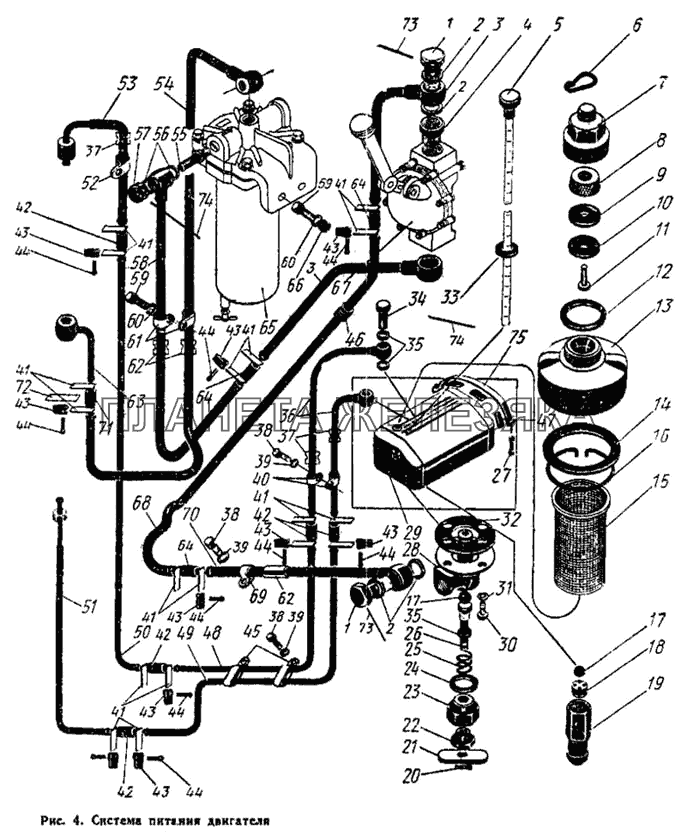 Система питания двигателя К-700