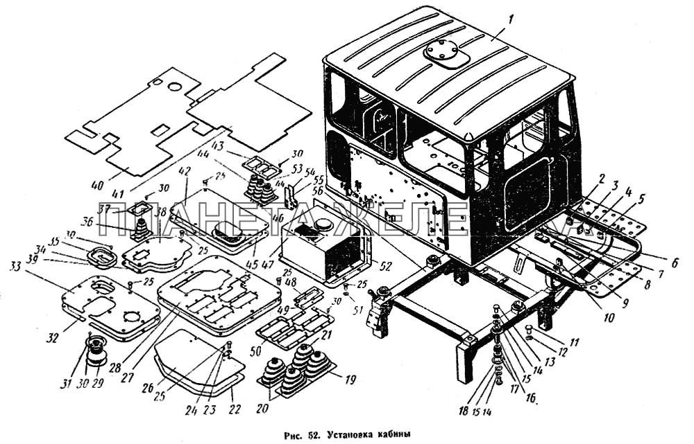 Установка кабины К-700