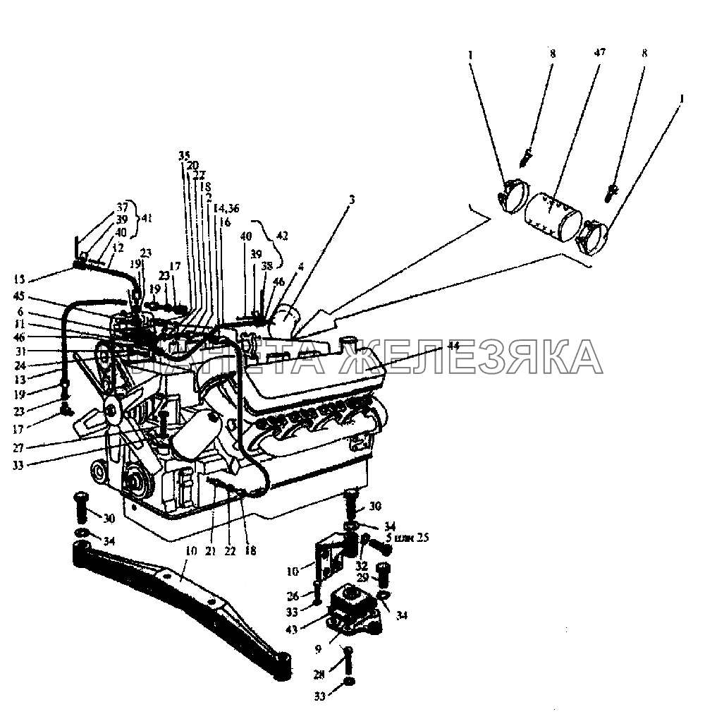 Двигатель в сборе K-744P1