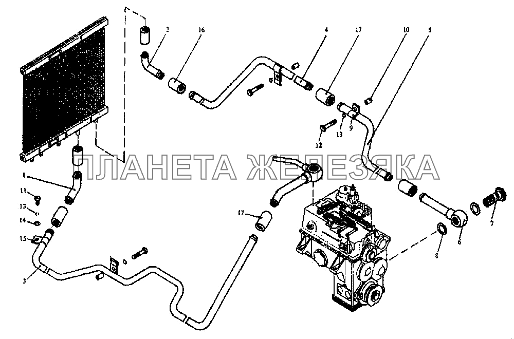 Система охлаждения коробки передач K-744P1