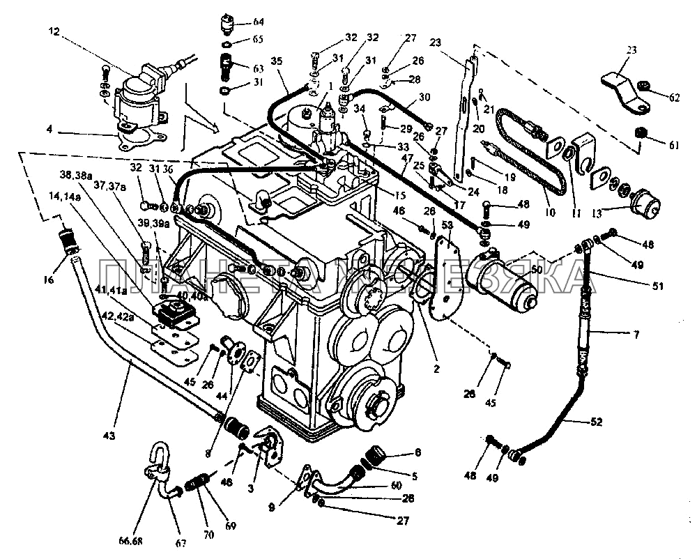 Установка коробки передач K-744P1