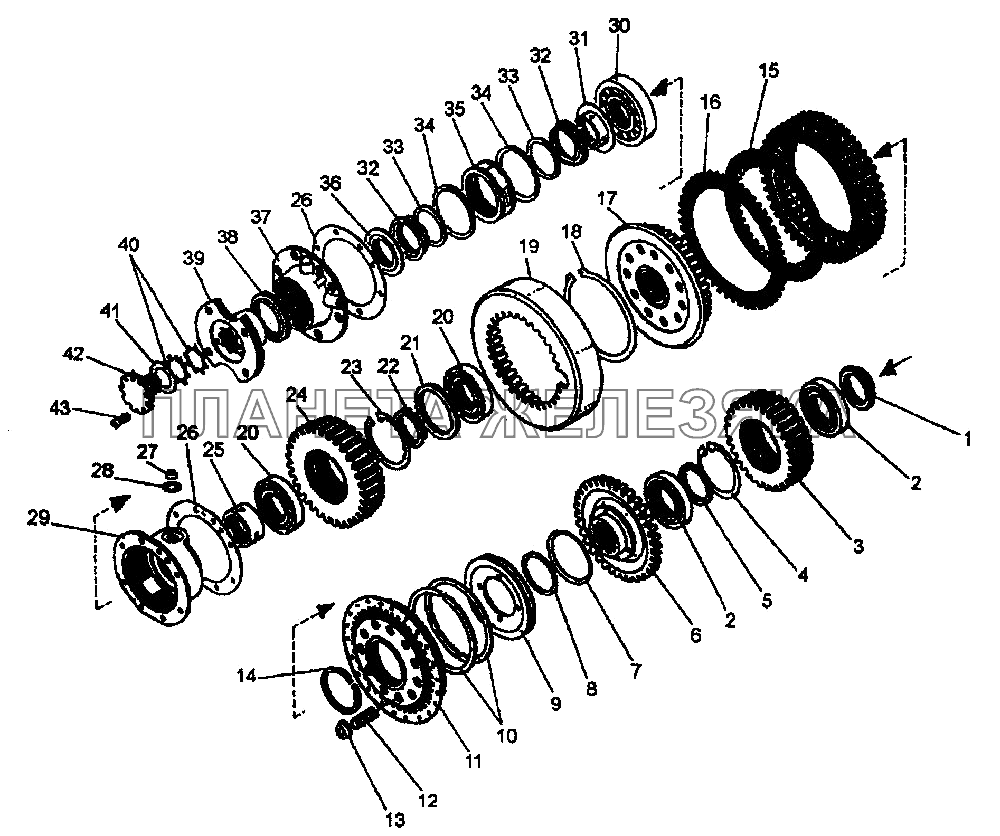 Вал ведущий (4 фрикцион) K-744P1