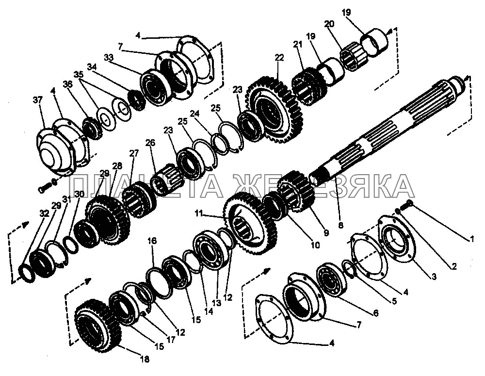 Вал грузовой K-744P1