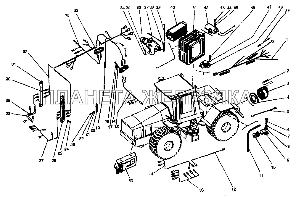 Электрооборудование передней и задней полурамы K-744P1