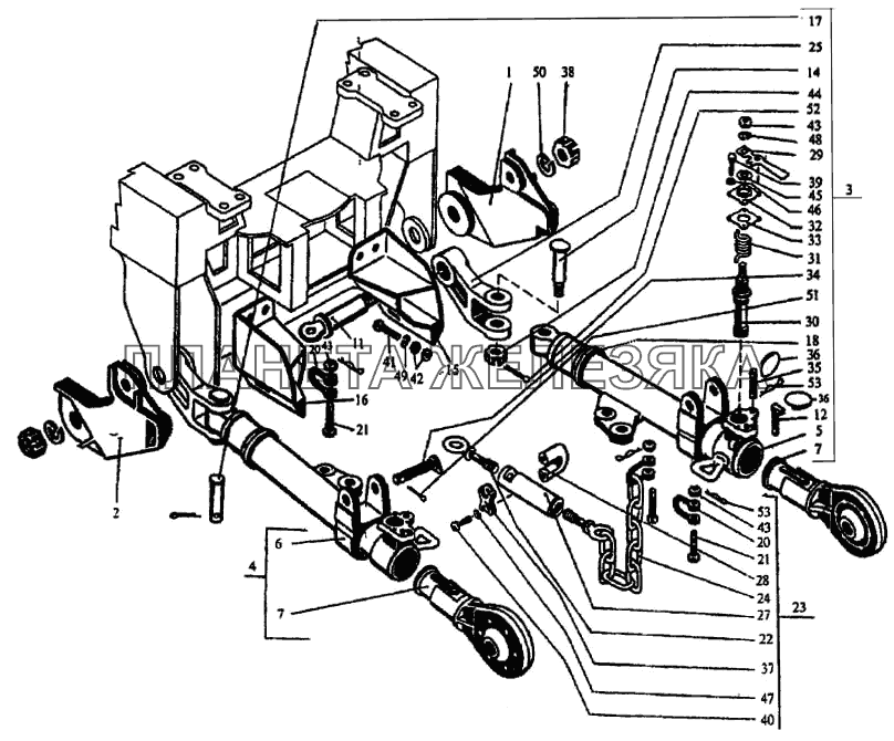 Механизм навески (нижняя часть) входит в 744-4628000 К-744Р2