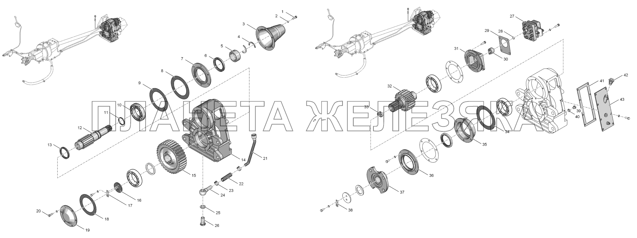 744Р-4202000-1 Редуктор односкоростной К-744Р1 