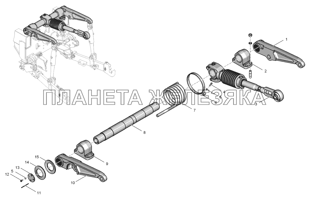 744Р3-4628130 Вал рычагов К-744Р1 