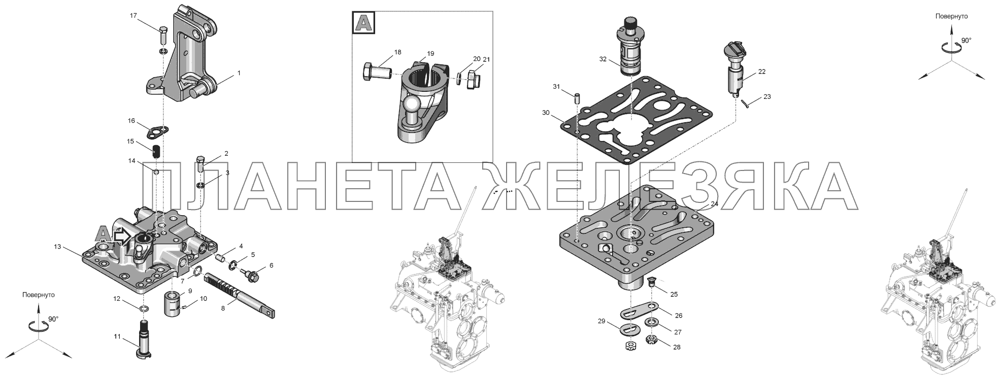 744Р-1702000-1 Механизм переключения передач К-744Р1 