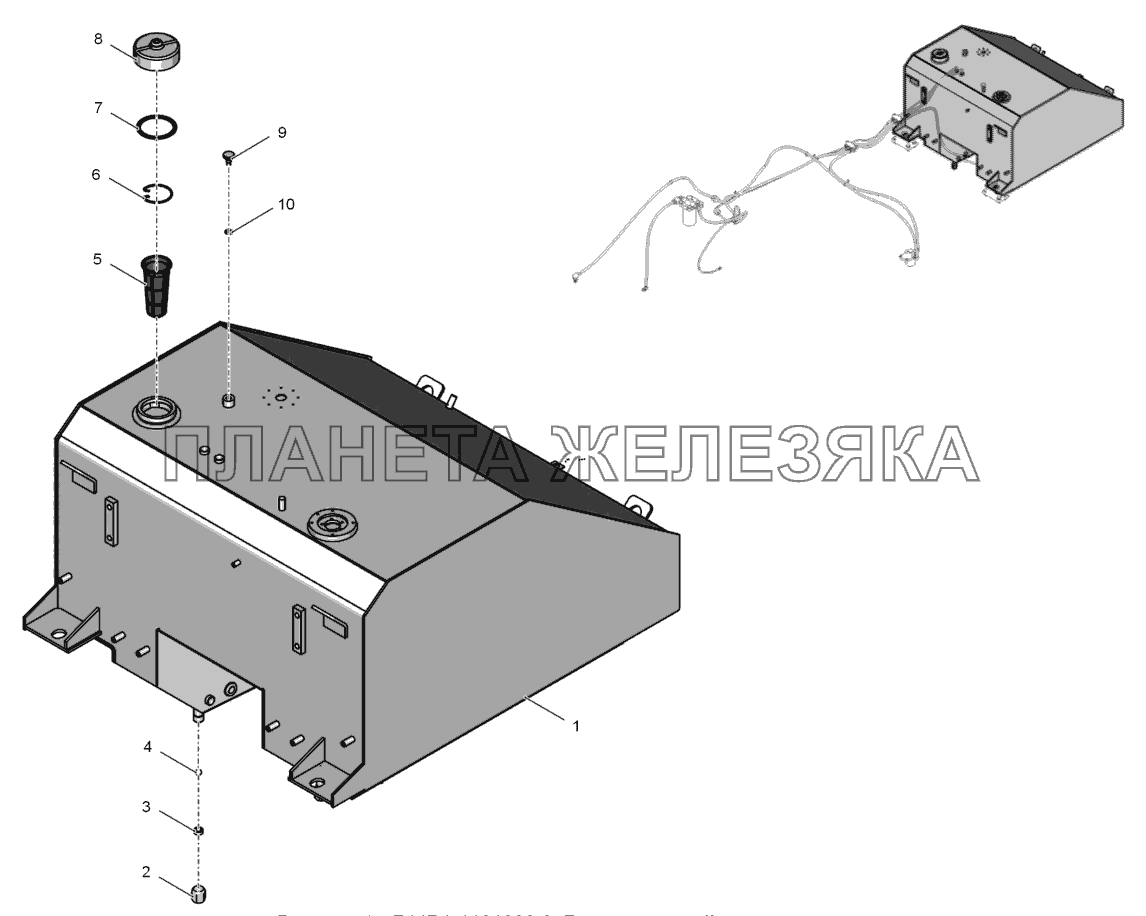 744Р1-1101000-2 Бак топливный К-744Р1 744Р1-1101000-2 Бак топливный К-744Р1