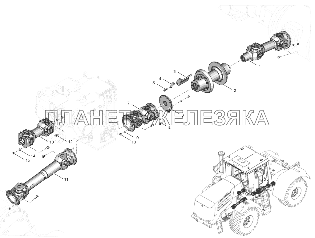 744Р1-2200000 Передача карданная К-744Р1 