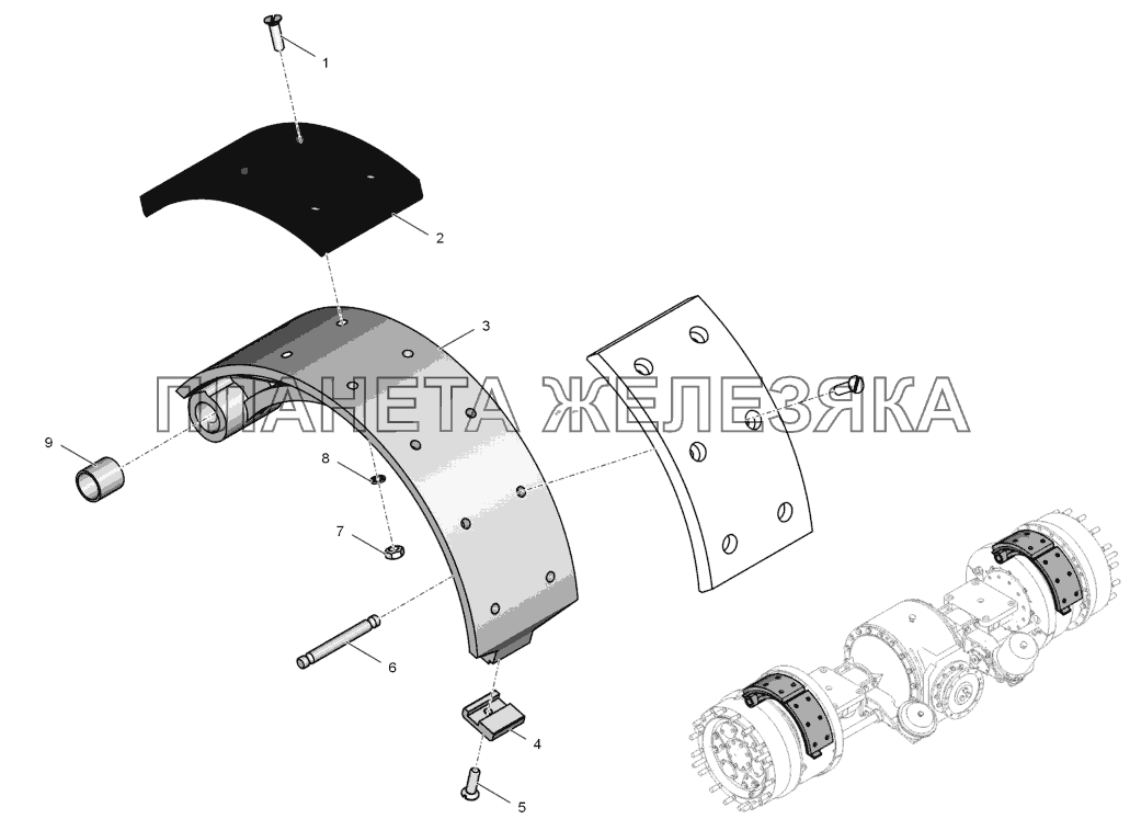 2765020-2300060 Колодка тормоза верхняя К-744Р1 2765020-2300060 Колодка тормоза верхняя К-744Р1