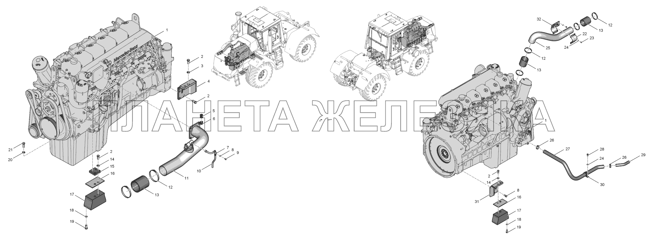 744Р2М-1000000 Установка двигателя К-744Р2 